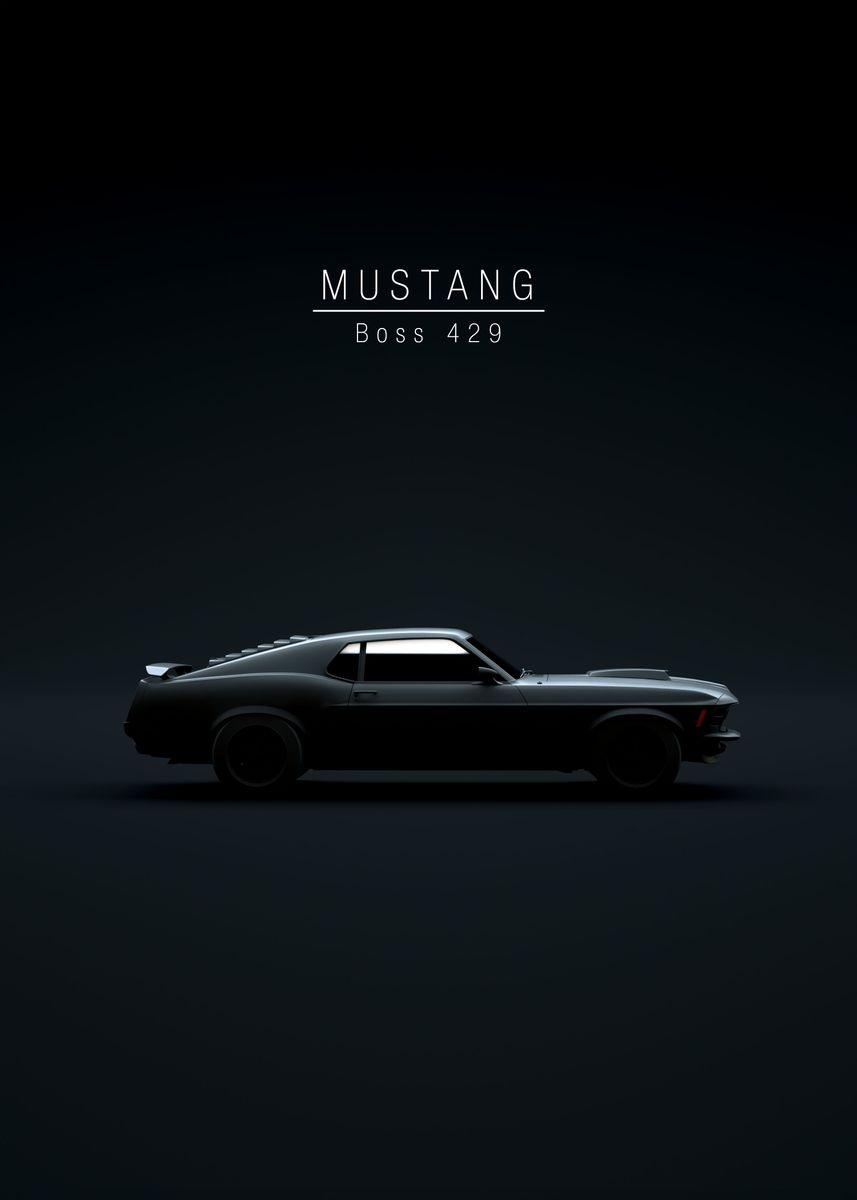 Mustang Boss Modern Minimalist Car Poster - Aesthetic Wall Decor