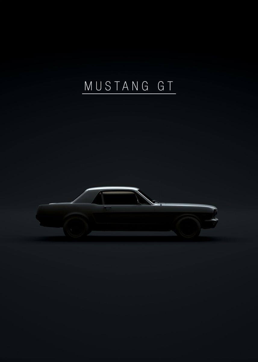 Mustang GT Modern Minimalist Car Poster – Aesthetic Wall Decor