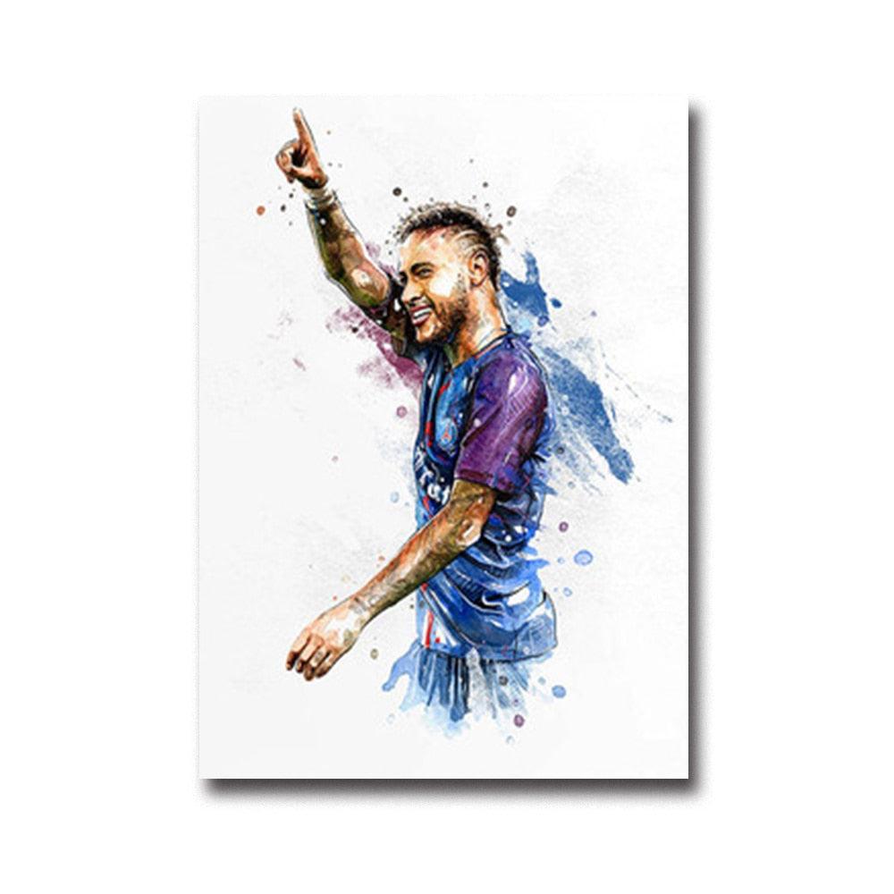 Neymar Soccer Futbol Painting Wall Art Poster - Aesthetic Wall Decor