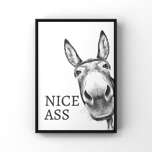 Nice Ass Donkey Funny Bathroom Poster - Aesthetic Wall Decor