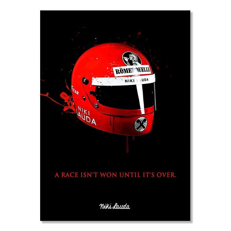 Niki Lauda Formula 1 Helmet Wall Art Poster - Aesthetic Wall Decor