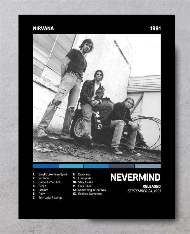 Nirvana Nevermind 90s Rock Album Cover Wall Art Poster - Aesthetic Wall Decor