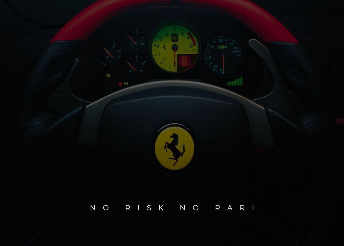 No Risk No Rari Ferrari Motivational Wall Art Poster - Aesthetic Wall Decor