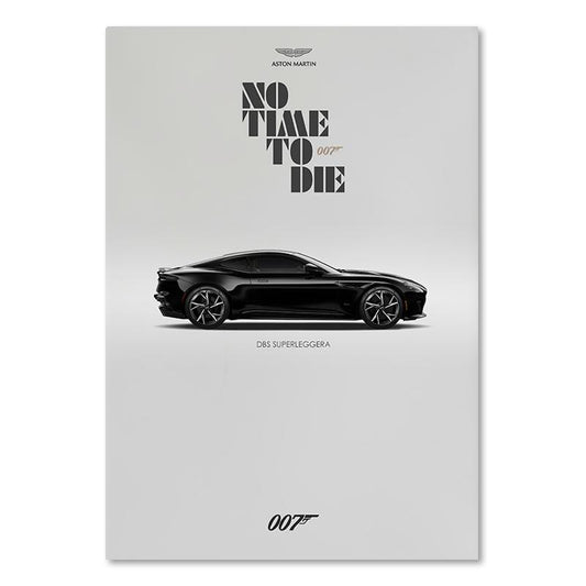 No Time to Die Superleggera 007 James Bond Minimalist Poster - Aesthetic Wall Decor