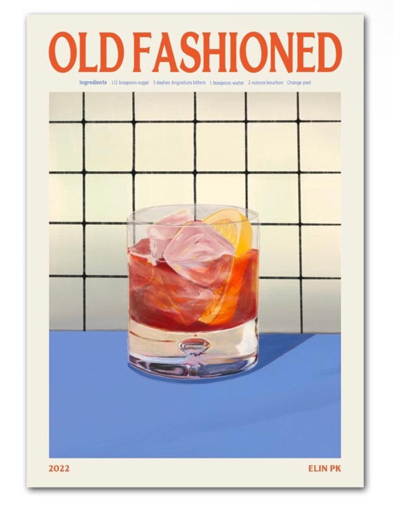 Old Fashioned Bar Decor Cocktail Wall Art Poster - Aesthetic Wall Decor