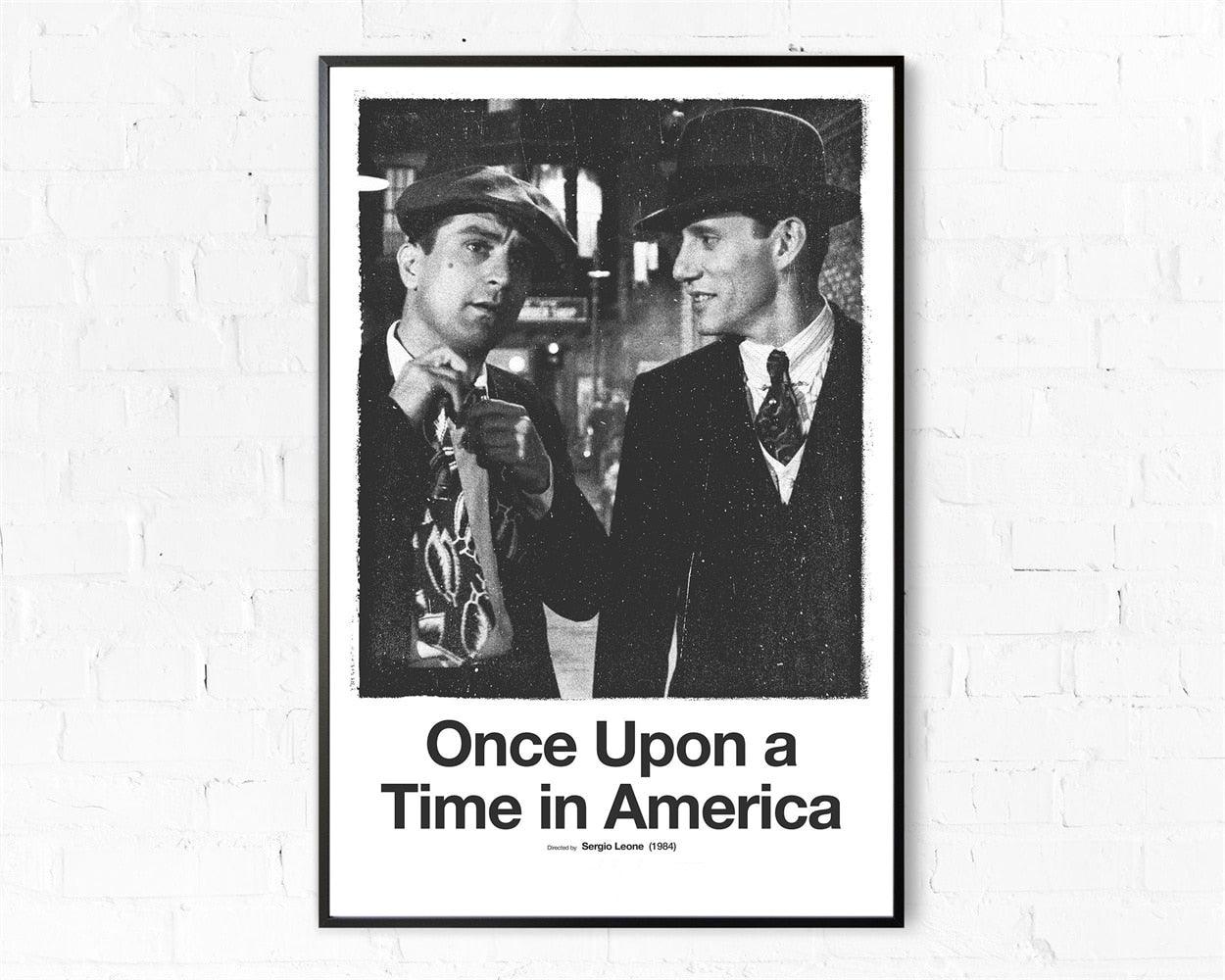 Once Upon A Time In America Black and White Minimalist Movie Poster - Aesthetic Wall Decor