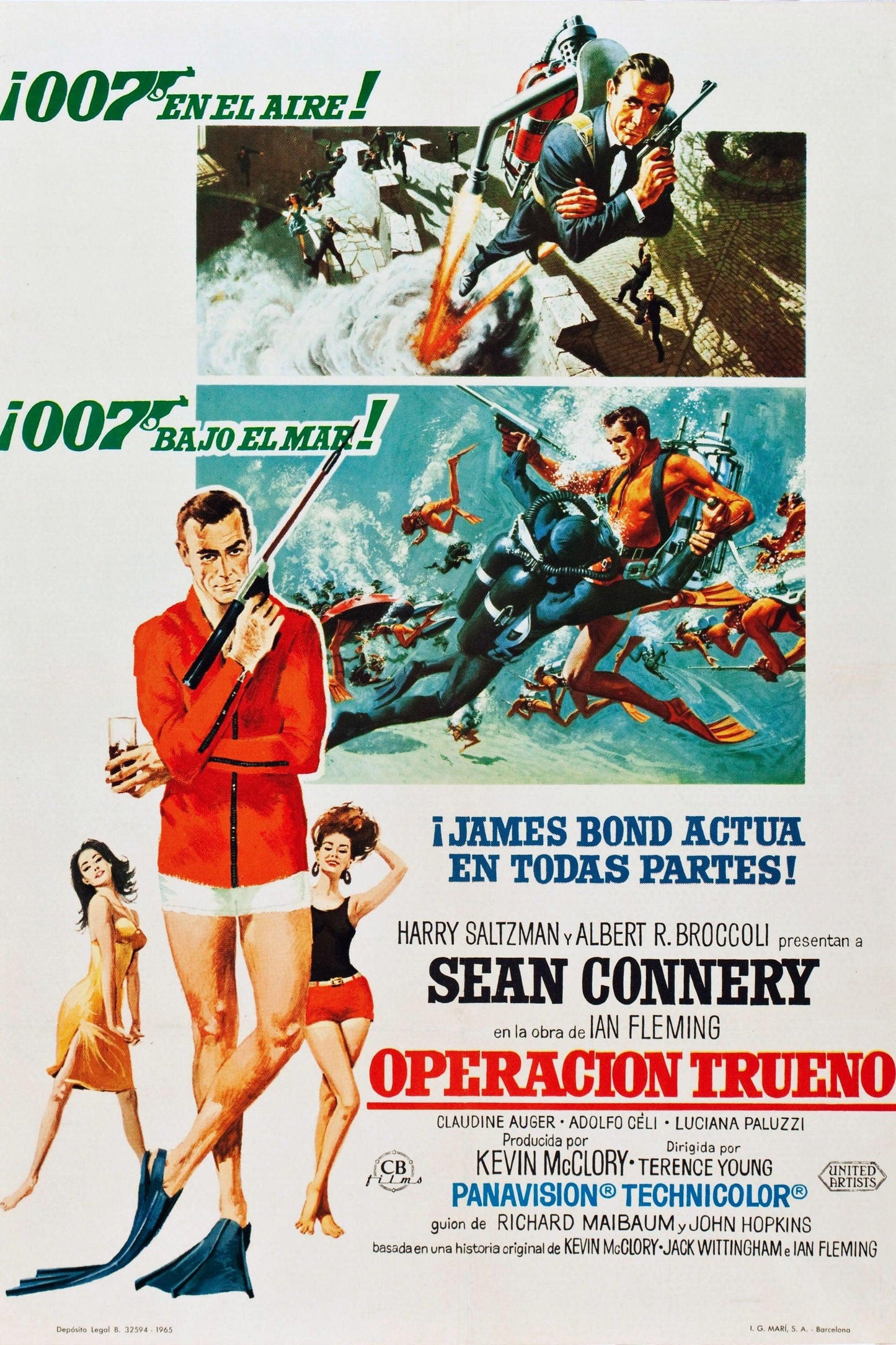 Operacion Trueno Operation Thunder Thunderball Spanish James Bond Poster - Aesthetic Wall Decor