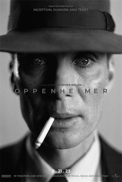 Oppenheimer Black and White Cillian Murphy Movie Poster - Aesthetic Wall Decor