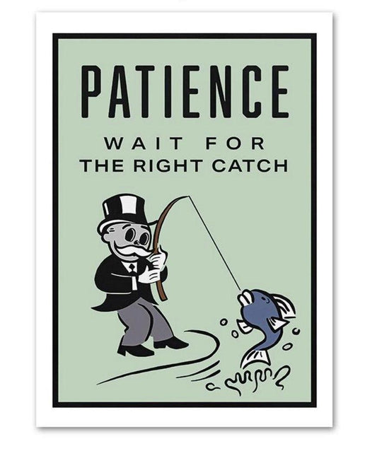 Patience Monopoly Style Motivational Entrepreneur Wall Art Poster - Aesthetic Wall Decor