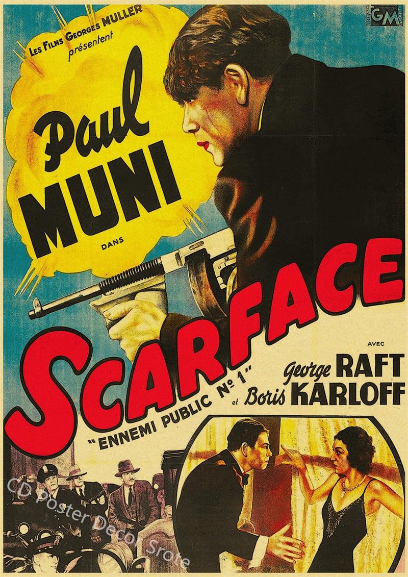 Paul Munni Scarface Poster (1932) Vintage Wall Art Poster - Aesthetic Wall Decor