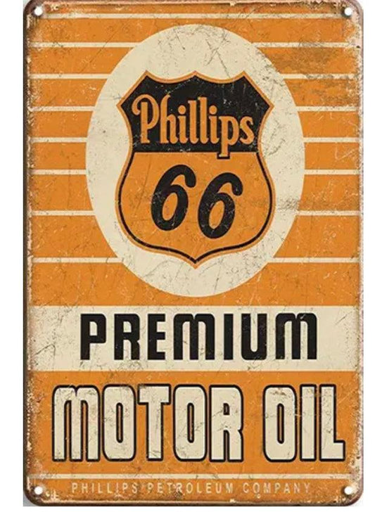 Phillip's 66 Motor Oil Metal Sign - Aesthetic Wall Decor