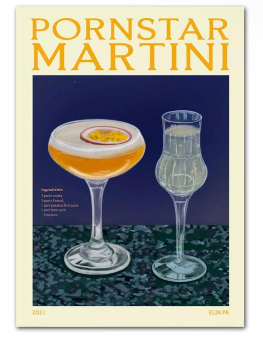 Pornstar Martini Bar Decor Cocktail Wall Art Poster - Aesthetic Wall Decor