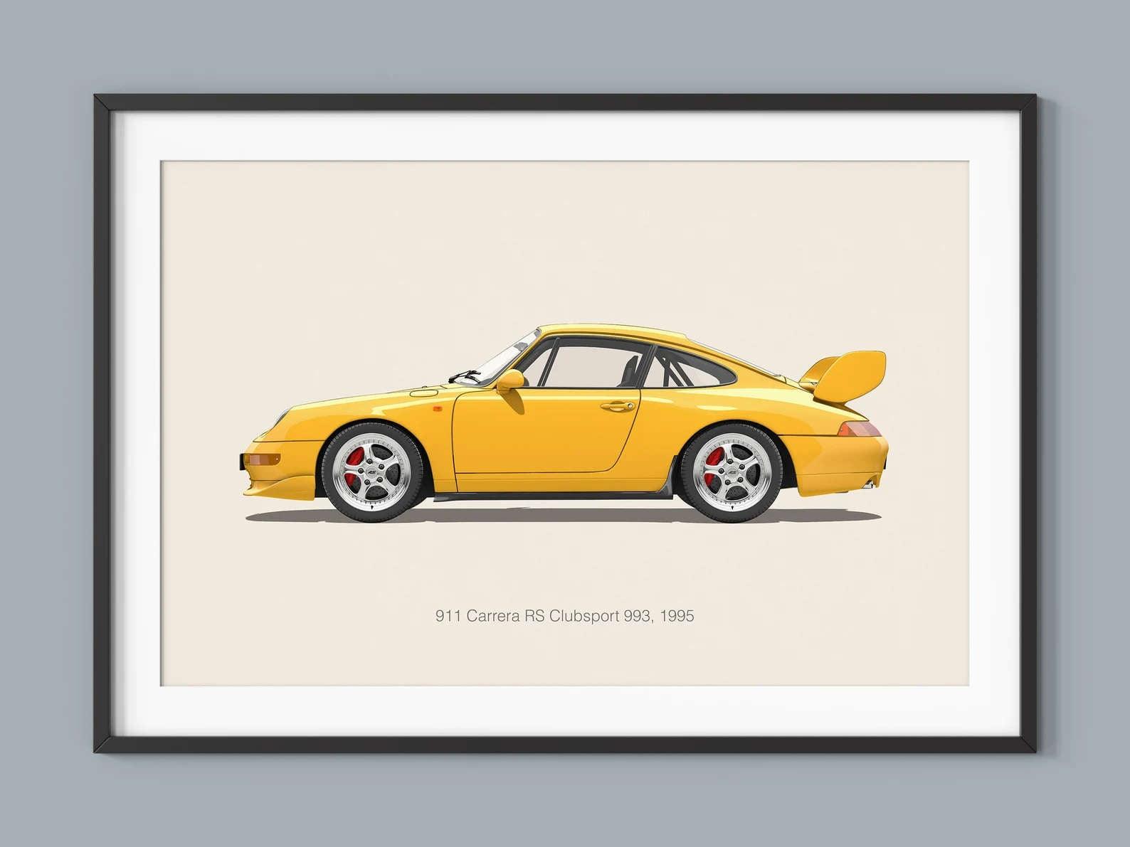 Porsche 911 Carrera RS Car Minimalist Poster - Aesthetic Wall Decor