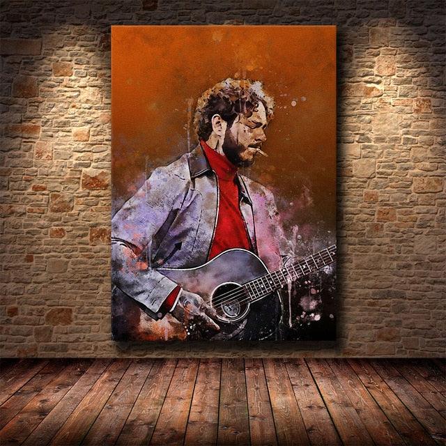 Post Malone Smoking Wall Art Painting Poster - Aesthetic Wall Decor