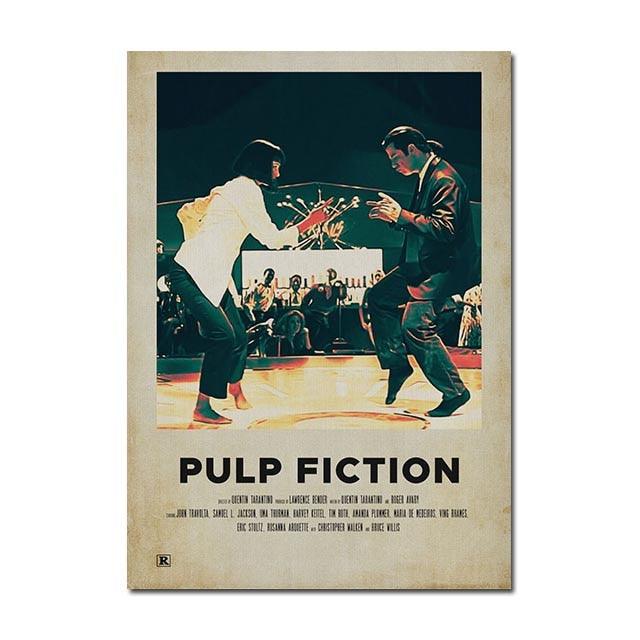 Pulp Fiction Vincent Vega and Mia Wallace Dancing Polaroid Minimalist Poster - Aesthetic Wall Decor