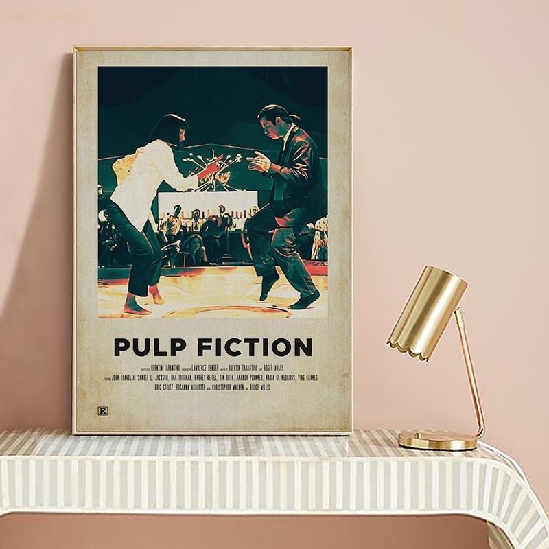 Pulp Fiction Vincent Vega and Mia Wallace Dancing Polaroid Minimalist Poster - Aesthetic Wall Decor