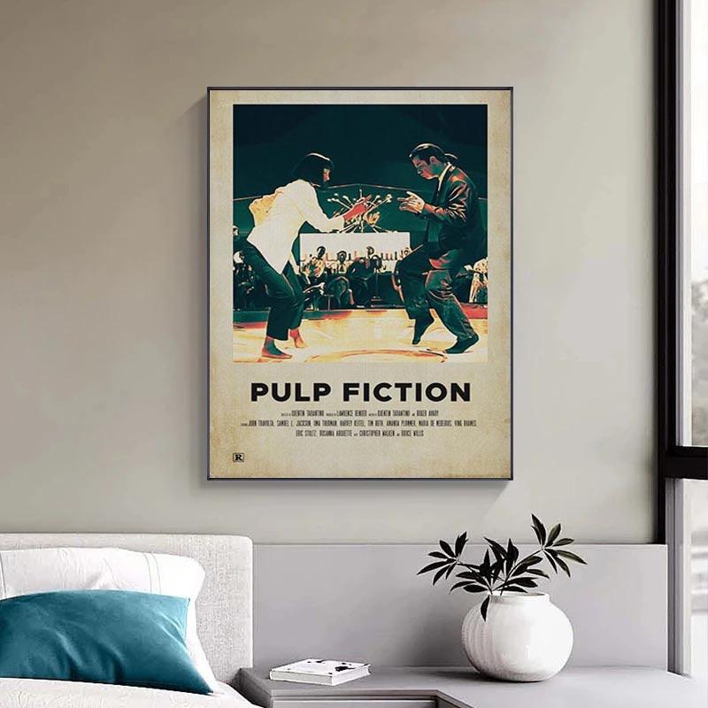 Pulp Fiction Vincent Vega and Mia Wallace Dancing Polaroid Minimalist Poster - Aesthetic Wall Decor