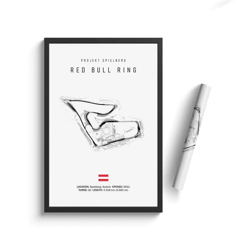 Red Bull Ring Formula 1 Track Minimalist Motorsport Wall Art Poster - Aesthetic Wall Decor