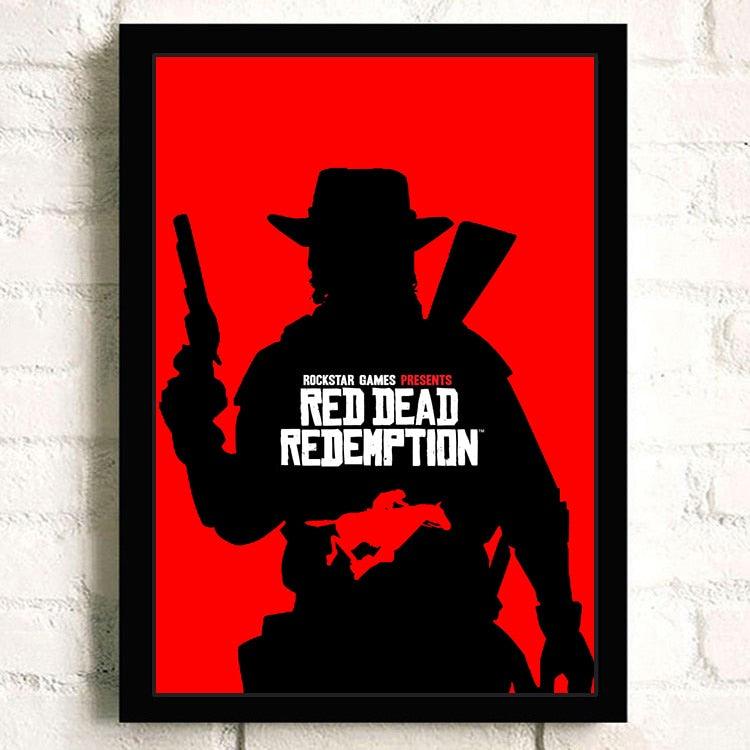 Red Dead Redemption John Marston Silhouette Video Game Wall Art Poster - Aesthetic Wall Decor