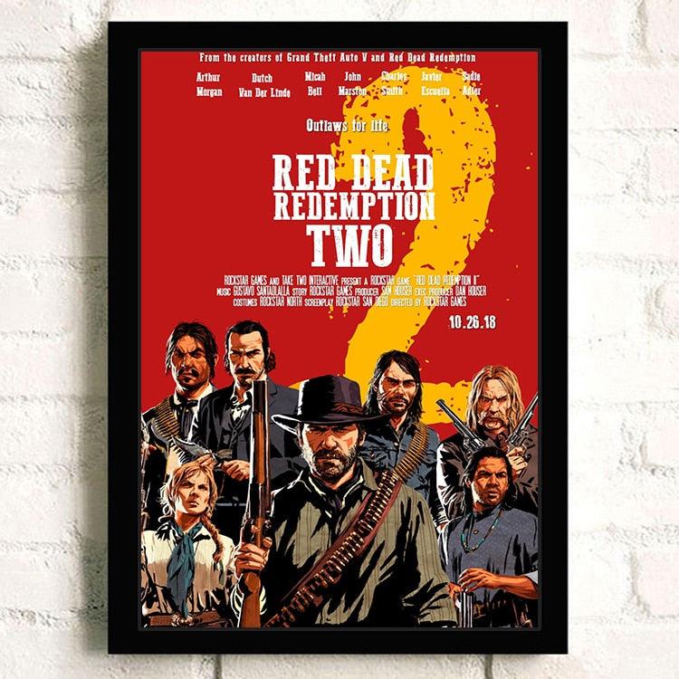 Red Dead Redemption Two Gang Video Game Wall Art Poster - Aesthetic Wall Decor