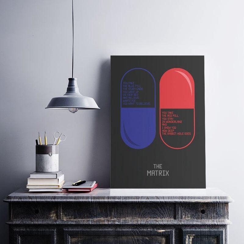 Red Pill Blue Pill The Matrix Poster - Aesthetic Wall Decor