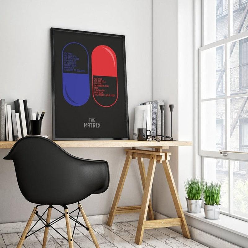 Red Pill Blue Pill The Matrix Poster - Aesthetic Wall Decor