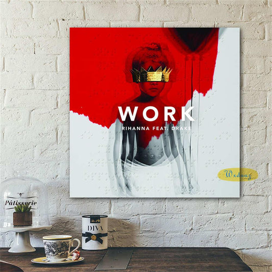 Rihanna Work Drake Pop Music Album Cover Wall Art Poster - Aesthetic Wall Decor