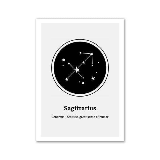 Sagittarius Zodiac Sign Horoscope Wall Art Poster - Aesthetic Wall Decor