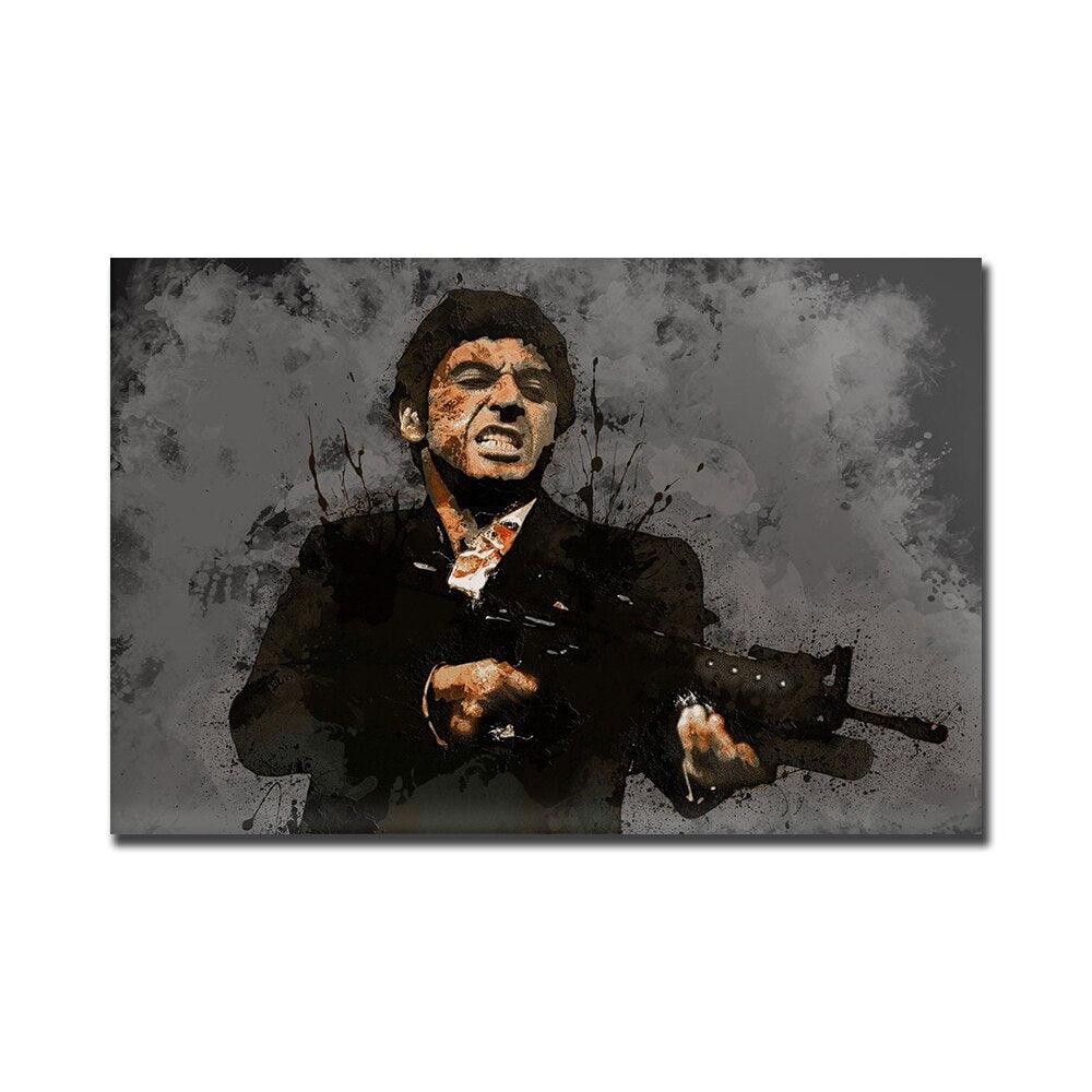 Scarface Final Scene Shooting Abstract Painting Poster - Aesthetic Wall Decor