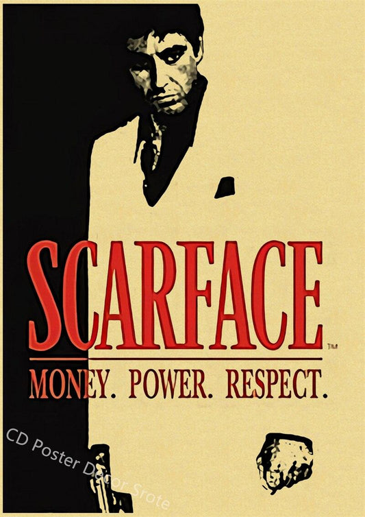 Scarface Money Power Respect Classic Movie Poster - Aesthetic Wall Decor