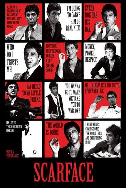 Scarface Movie Quotes Poster - Aesthetic Wall Decor