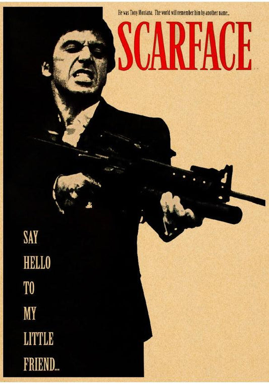 Scarface Say Hello to My Little Friend Movie Poster - Aesthetic Wall Decor