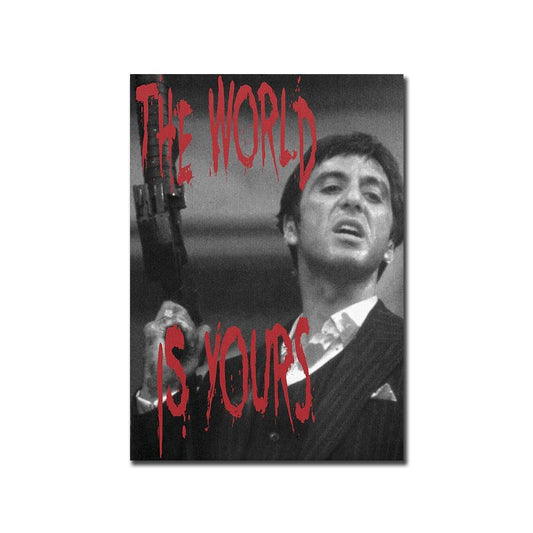 Scarface The World is Yours Final Scene Movie Painting Poster - Aesthetic Wall Decor