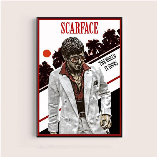 Scarface The World Is Yours Poster White Suit Movie Wall Art Poster - Aesthetic Wall Decor