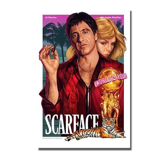 Scarface The World Is Yours Tiger Movie Poster - Aesthetic Wall Decor