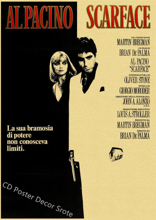 Scarface Tony & Elvira Spanish Classic Movie Poster - Aesthetic Wall Decor