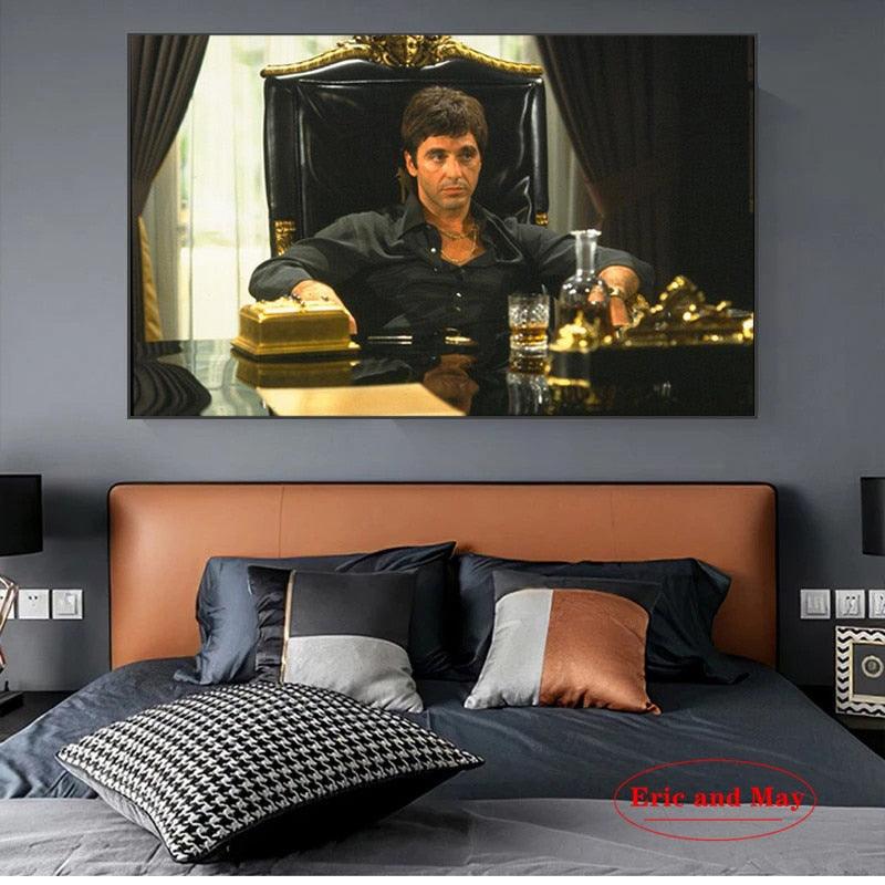 Scarface Tony Montana Behind the Desk Office Wall Art Poster - Aesthetic Wall Decor