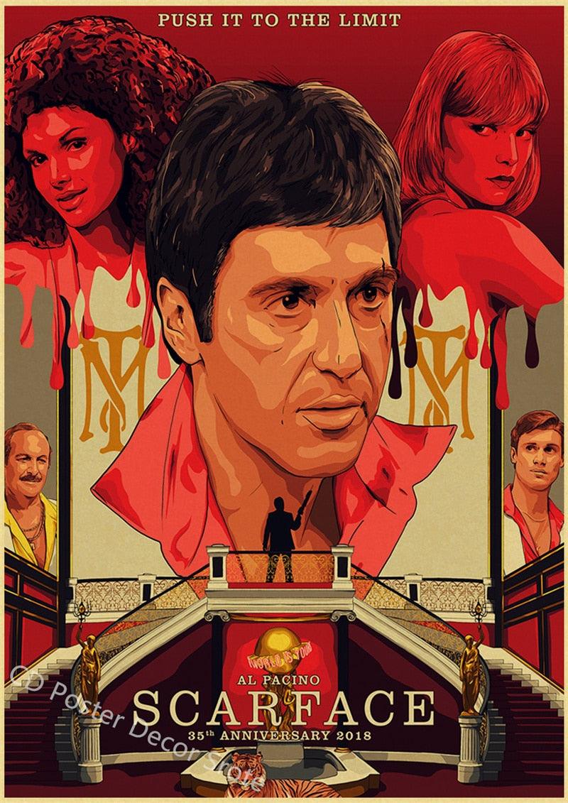 Scarface Wall Art Push It To the Limit Movie Wall Art Poster - Aesthetic Wall Decor