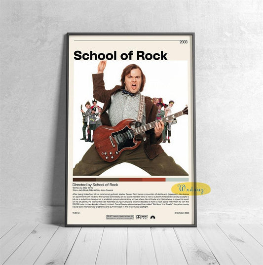 School Of Rock Jack Black Polaroid Movie Wall Art Poster - Aesthetic Wall Decor