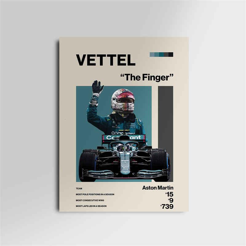 Sebastian Vettel Formula 1 Minimalist Poster - Aesthetic Wall Decor