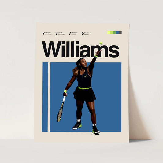 Serena Williams Tennis Athlete Sports Minimalist Wall Art Poster - Aesthetic Wall Decor