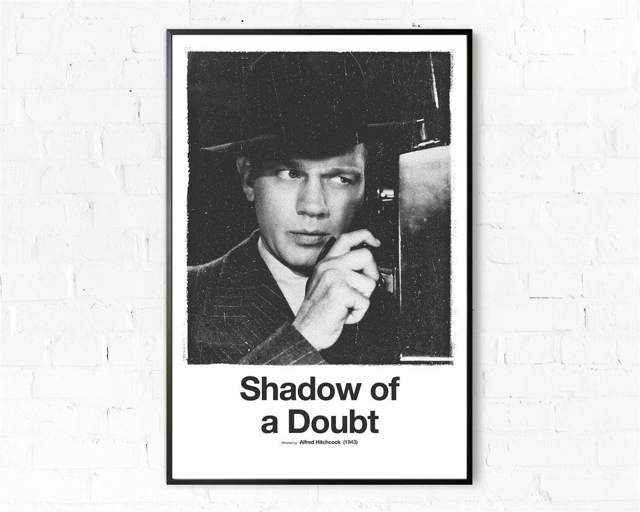 Shadow Of A Doubt Black and White Minimalist Movie Poster - Aesthetic Wall Decor