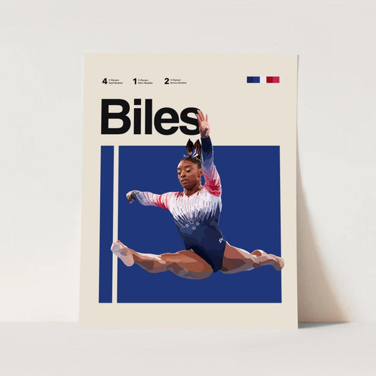 Simone Biles Gymnastic Athlete Sports Minimalist Wall Art Poster - Aesthetic Wall Decor