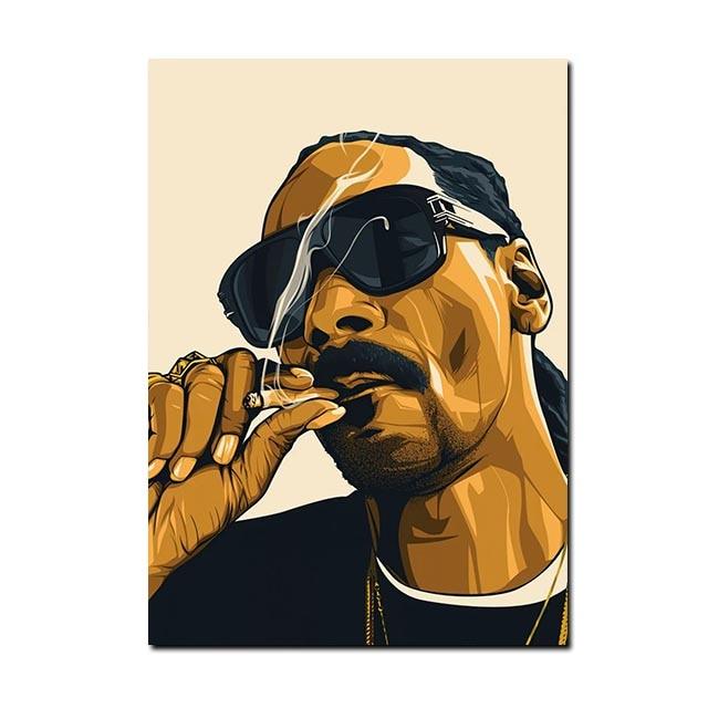 Snoop Dogg Smoking Painting Rap Wall Art Poster - Aesthetic Wall Decor