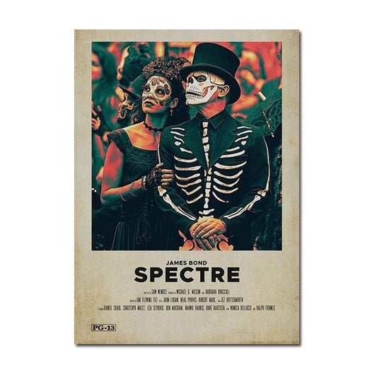 Spectre Bond at Masquerade Polaroid Minimalist Poster - Aesthetic Wall Decor