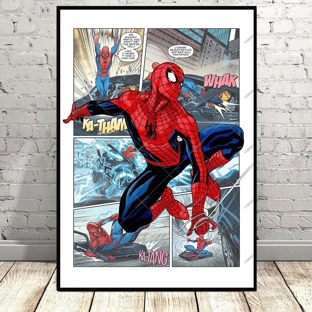 Spiderman Marvel Superhero Comic Poster - Aesthetic Wall Decor