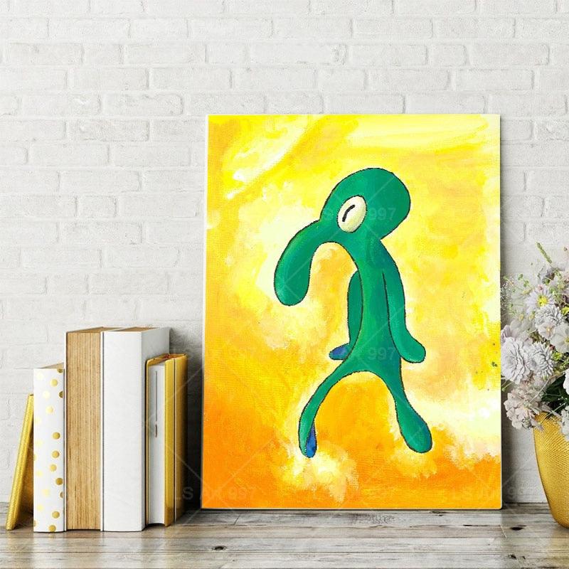 Spongebob Squidward Bold And Brash Gallery Art Painting Poster - Aesthetic Wall Decor