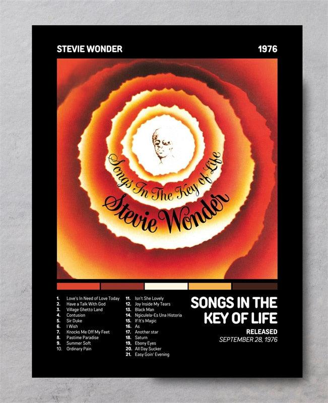 Stevie Wonder Songs In The Key Of Life Blues Music Album Cover Wall Art Poster - Aesthetic Wall Decor