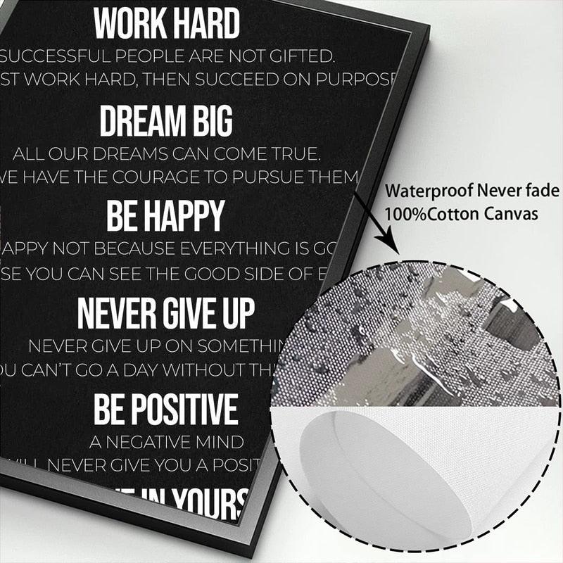 Success Notes Motivational Inspirational Poster - Aesthetic Wall Decor