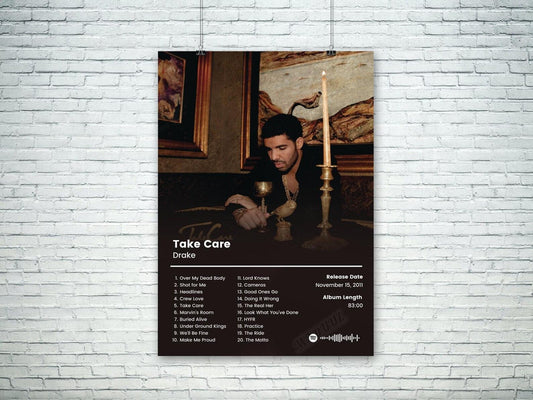 Take Care Drake Pop Music Album Cover Wall Art Poster - Aesthetic Wall Decor